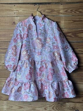 Shop the Mint Pink Floral Blouse with Gold Foil Detail